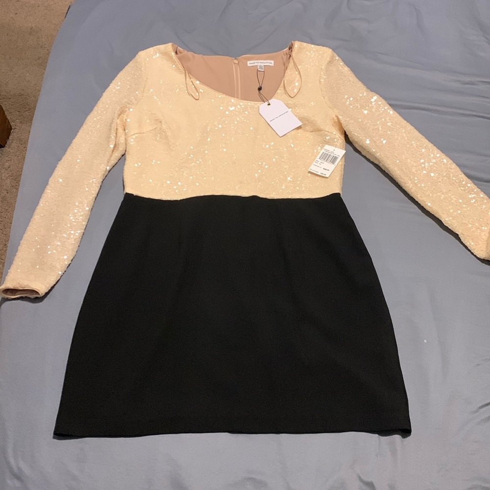 Dress the population, long sleeve dress